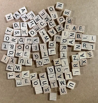Scrabble Deluxe TRAVEL Wood Letter Tile Set Complete Pack Of 100 Tiles Small New • $8.95