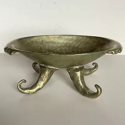 VINTAGE MICHAEL ARAM Hammered Bronze Footed Soap Dish 1994 HAND SIGNED • $40
