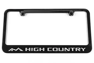 High Country Silver Engraved License Plate Frame Quality Black Metal USA InStock • $33.95