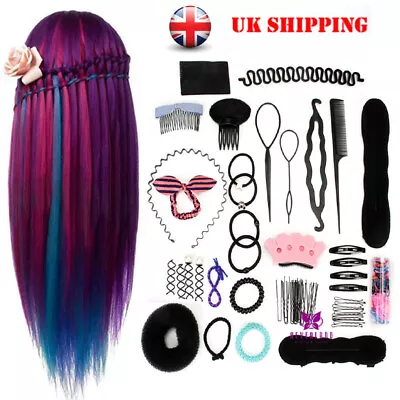 £19.99 • Buy Cosmetology 24 Inch Hairdressing Training Head Mannequin & Clamp & Braid Set UK