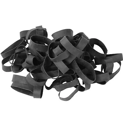 1LB Wide 1/2  Black UV #82 Rubber Bands USA Bulk XL Wide Large Outdoor 2-1/2  • $7.99