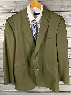 Vintage 70s Richman Brothers Leisure Suit Wool Green Blazer Jacket Mens 40/42 R • $20.09