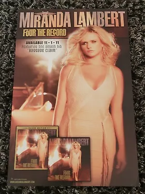 MIRANDA LAMBERT Four The Record 2011 US 11  X 17  1 Side Promotional Poster VG • $11.99