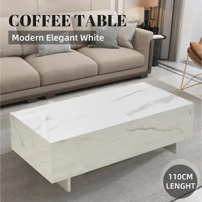 Coffee Table Living Room Office Marble Furniture White High Gloss Tables Modern  • $170.14