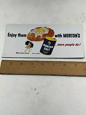 Vintage Morton Salt When It Rains It Pours Cardboard Add Display Piece • $9.99