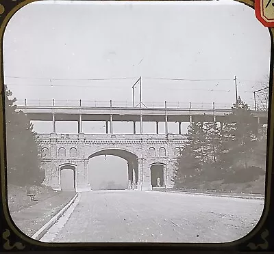 Unknown Multi-Level (?) Bridge NO LABEL Magic Lantern Glass Slide • $2.95