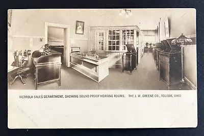 Vintage VICTROLA SALES DEPARTMENT Postcard J.W. Greene Co. Toledo Ohio (#323) • $37.50