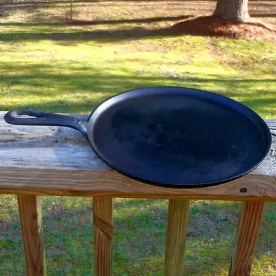 Early Antique Cast Iron #8 Shallow GRIDDLE SKILLET FRY PAN W/Solid Heat Ring NR • $17.99