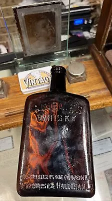 Vintage Amber Aisles Whiskey Bottle Embossed • $55