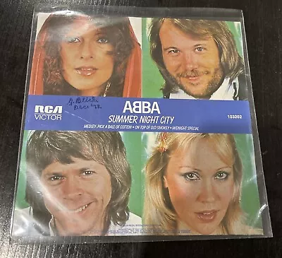 ABBA Orig. RCA Picture Sleeve 45rpm Single- Summer Night City/ 3 Track Medley • $8.65