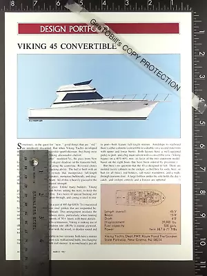 1987 1) Page FEATURE On Viking 45 Convertible Motor Yacht Powerboat • $12.50