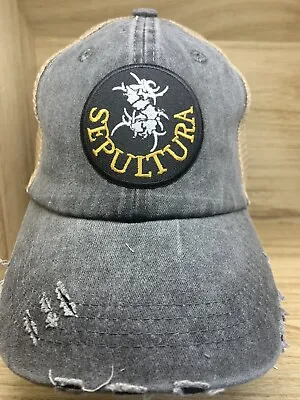 SEPULTURA Distressed Trucker Hat Ball Cap FREE SHIP 1 Size Fits All Metal • $21