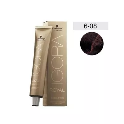 SCHWARZKOPF IGORA ROYAL ABSOLUTES 6-08  Dark Blonde Natural Red 60g • $19.95