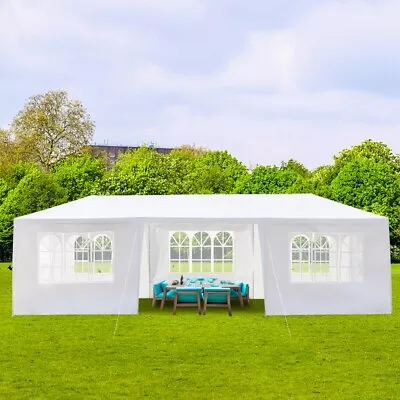 3x9M Large Garden Heavy Duty Gazebo Marquee Party Tent Canopy White 7 Sides • £109.99