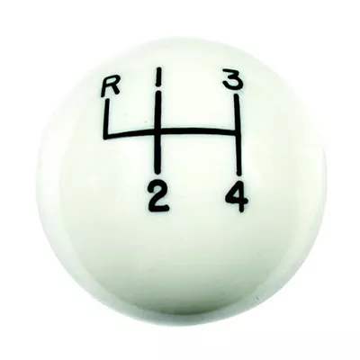 Hurst 1630003 4 Speed Engraved Pattern White Shifter Knob Ball  3/8  X 16 Thread • $58.95