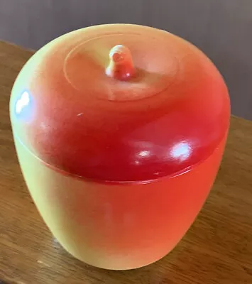 Vintage Hazel Atlas Milk Glass Apple Shaped Jam/ Jelly/ Trinket Jar W/Lid • $9.99