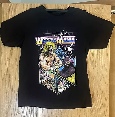 Wrestle Mania Black T Shirt Adult Size Medium WWE Ultimate Warrior Macho Man • $12.99