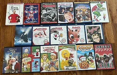 17x Christmas DVD Blu-Ray Lot All Classics Rudolph Frosty Peanuts Grinch Mickey • $99.99