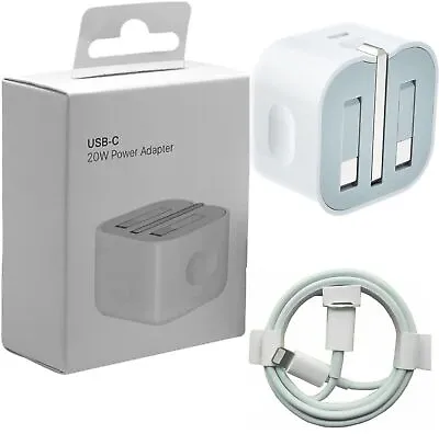 £10.75 • Buy 100% Genuine USB-C 20W Fast PD Plug Charger/Cable Lead For Apple IPhones & IPad