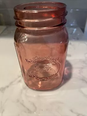 Vintage 16oz. Jardin Pink Glass Mason Jar EST. 1946 NOT SAFE FOR FOOD • $9.99