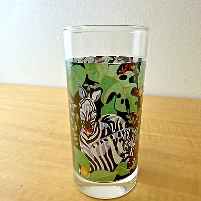 Vitromaster “Rain Forest” Clear Tumblers Glass Tigers Parrots Jungle • $15