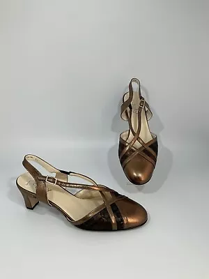 £19.99 • Buy EQUITY Size 5.5 Bronze Genuine Leather Shoes Stored Not Used Lovely Shoes