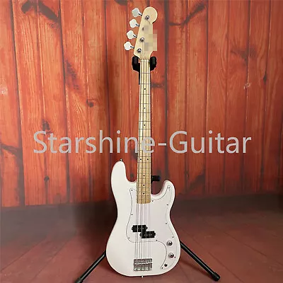 PB Electric Bass Guitar 4 String White Solid Body Maple Fretboard& Neck In Stock • $251.10