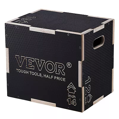 VEVOR 16/14/12 Inch 3 In 1 Plyometric Jump Box Fitness Exercise Plyo Box Wooden • $45.99