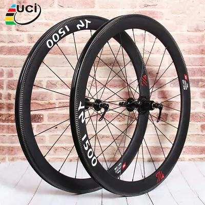 ​700C Carbon Wheels 38/50mm Road Bike Wheelset Clincher Bicycle Wheels Rim Brake • $786.49