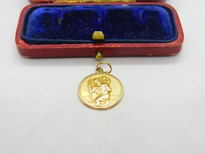 9ct Yellow Gold St Christopher Travel Saint Charm Pendant 1960 Birmingham • £125