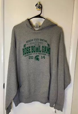 Vintage Michigan State Spartans Rose Bowl Game 2014 Hoodie Gray Size Men’s XL • $34.99