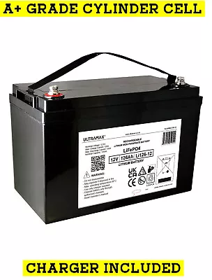 £545.33 • Buy ULTRAMAX LEISURE BATTERY 12V 126Ah LiFePO4 LITHIUM MOTORHOME BATTERIES BLUETOOTH
