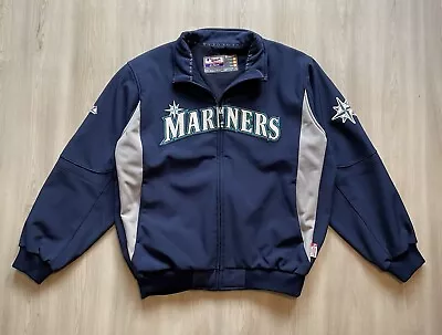 VTG Majestic Seattle Mariners Therma Base Authentic Dugout MLB Jacket Mens 2XL • $80
