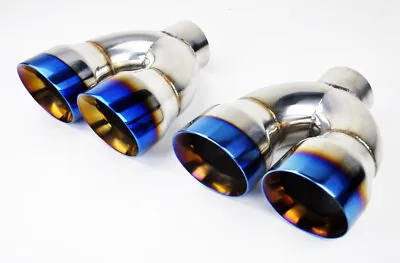 Dual 4  Quad Style Burn Exhaust Tips Fits Chevy Camaro 2010-2012 • $99.99