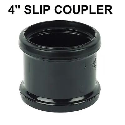 £7.99 • Buy 4  110mm Soil Pipe Coupling Double Socket Straight Slip Coupler Black 