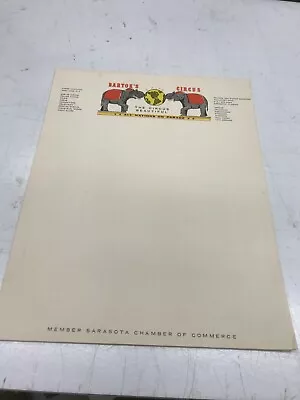 Vintage Original Bartok's Circus Letterhead - Pack Of 10 Sheets • $7.77