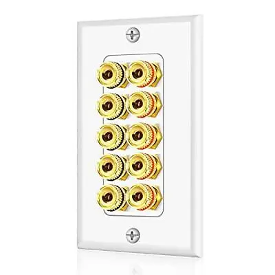 $31.99 • Buy TNP Home Theater Speaker Wall Plate Outlet - 5 Speaker Sound Audio Distribution