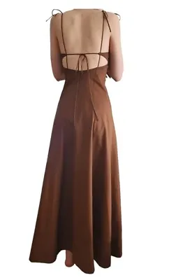 ANNA OCTOBER Cotton Brown Dress- XS  IT 38 NEW $998 Stunning • $160.85