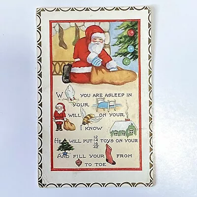$11 • Buy Circa 1929 Santa Christmas Picture Postcard 