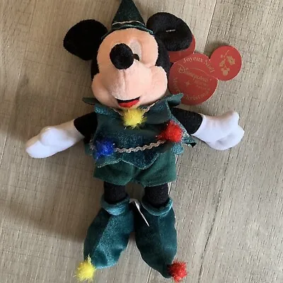 DisneyLand Paris Green Mickey Mouse Christmas Plush Soft Teddy With Tags • £7.99