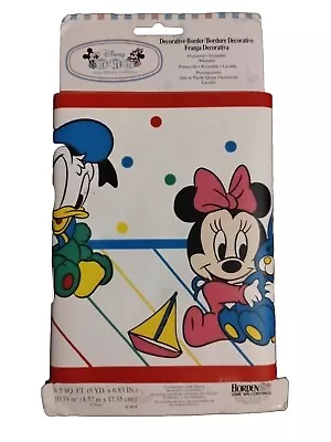 Disney Babies Decorative Wallpaper Border Minnie Mouse Donald Duck Mickey 15 Ft • $5.99