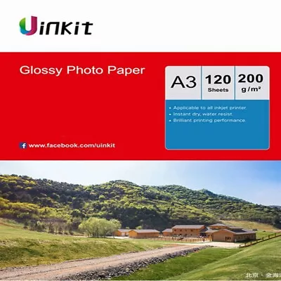 A3 Photo Paper High Glossy 200Gsm Inkjet Paper Inkjet Printing Uinkit Lot  • £16.99