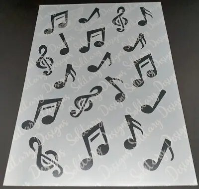 Music Musical Notes Repeatable Stencil Furniture Painting Crafts Shabby Chic A4 • £5.59