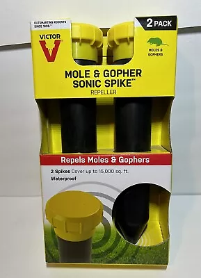 Victor Mole & Gopher 2-Pack Sonic Spike Repeller Chemical Free Outdoor • $27.88