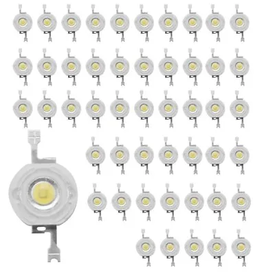 50Pcs 1W Diode High  Cool White Led Beads 1 Watt Lamp Chip 3V-3.4V T5U9 • $13.34