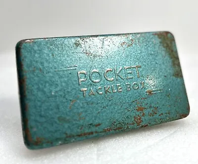 Vintage Metal Tackle Box Pocket + A Package Of 6 Gamakatsu Hooks • $19