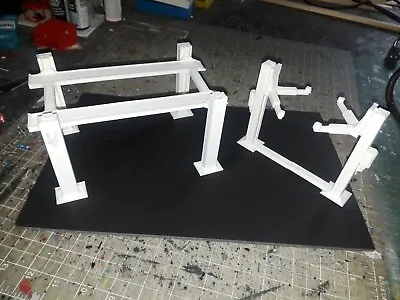 1:24 1:25 Scale White 4 Post & 2 Post Model Car Lifts Combo For Garage Diorama  • $19.51