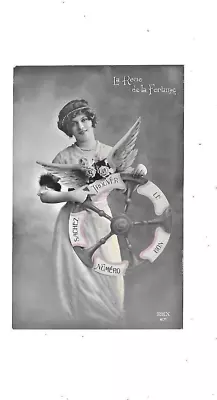 Beautiful CPA Antique Postcard Pretty Girl & Wheel Of Fortune REX • £2.57