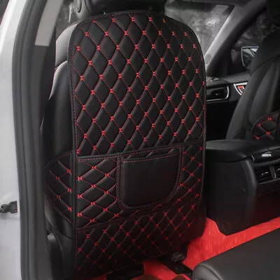 PU Leather Pad Auto Car Parts Seat Back Anti Kick Mat Protector Cover Black&Red • $27.65