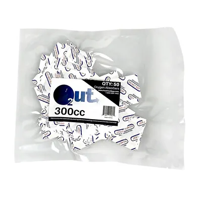 300cc Oxygen Absorbers - 50 Per Pack O2 Out - Dried Food Storage • $10.99